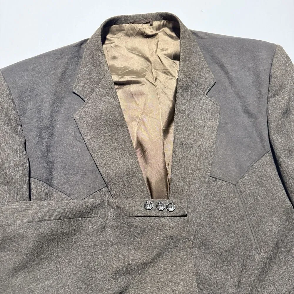 VTG Circle S Western Two-Tone Blazer Mens 46R Sport Jacket Made in USA, Dallas